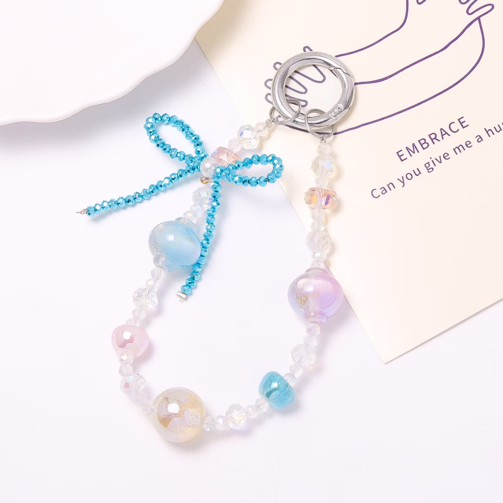 Crystal Butterfly Bow Keyring Phone Chain
