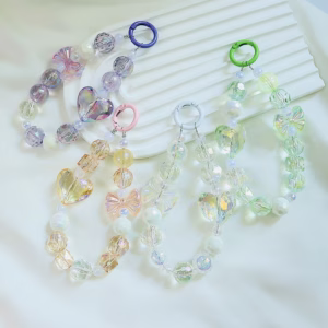 Cute Heart Beaded Bracelet, Keychain, Phone Charm